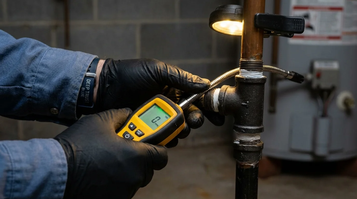 Gas leak detection with electronic sniffer by Johns Plumbing LLC in Tonto Basin